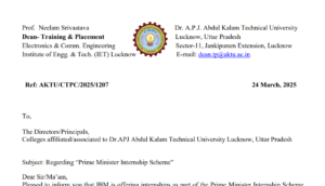 AKTU Circular Internship scheme